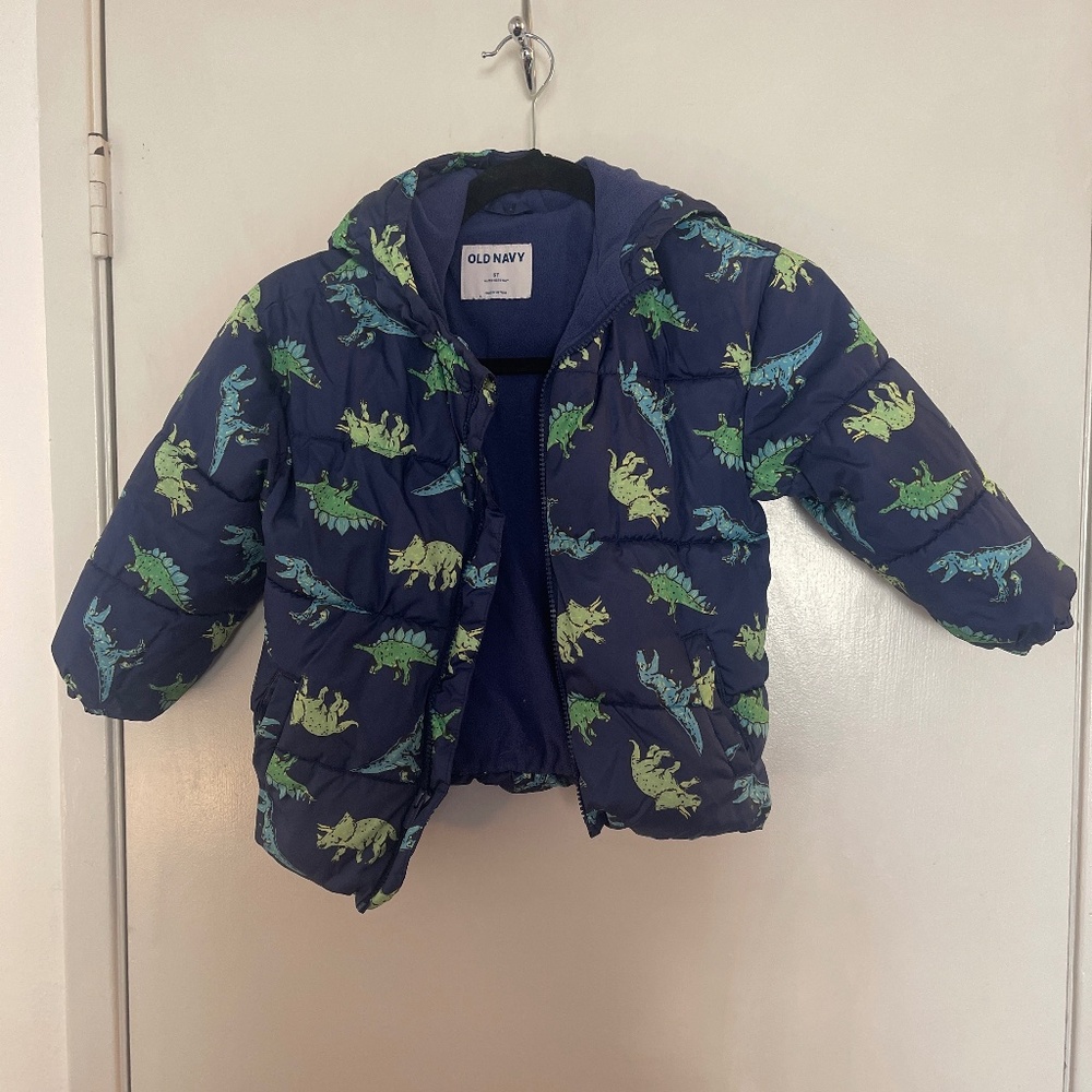 Old Navy 5T dinosaur puffer jacket